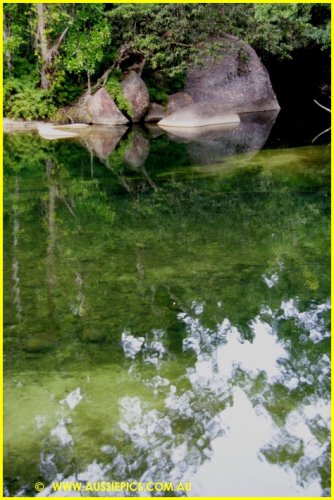 Huge boulders at Babinda.