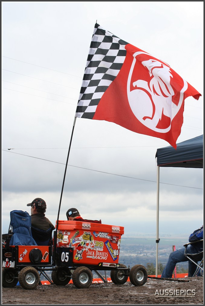 V8 Supercar shots from Bathurst 2011 : Esky and Flag combo