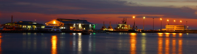 Darwin Harbour at night.