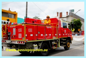 Anita on the back of the Drouin West Fire Brigade tanker Anita on the back of the Drouin West Fire Brigade tanker