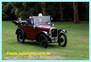 Colin and Maria in the Austin Colin and Maria in the Austin