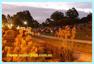 The crowd that hung around for the outdoor theatre.